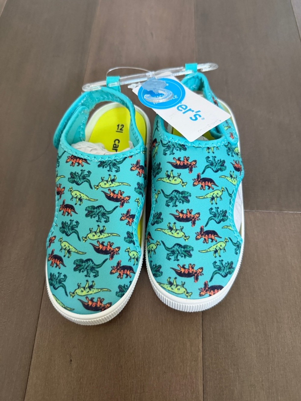 Carter's Teal Dinosaur Slip-On Water Shoes